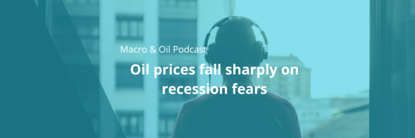 Oil prices fall sharply on recession fears