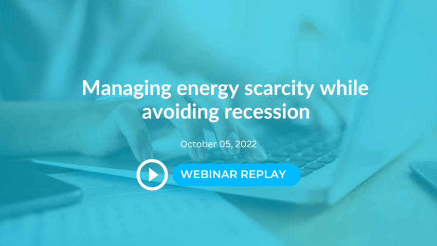 Managing energy scarcity while avoiding recession